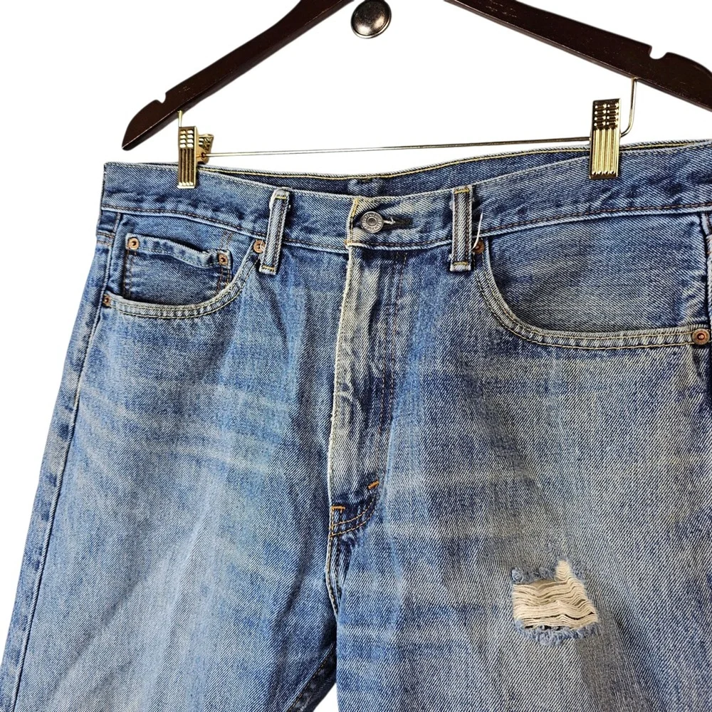 Levi's 505 Regular Fit Straight Leg Jeans Men's 36x30 Classic Blue Denim